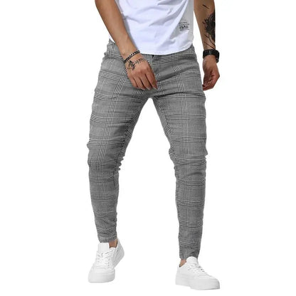 Men's Casual Slim Fit Pants Skinny Stretch Dress Slacks