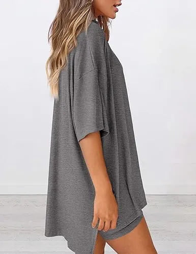 🔥Women's Casual Loose-fitting Two-Piece Set (Crew Neck/V-Neck) 🔥 10-Piece Set - Includes All Colors, Only $24