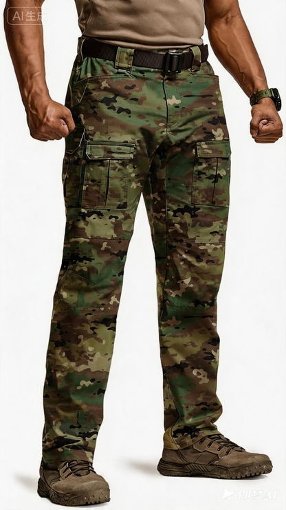 Men's Flex Ripstop Tactical Pants, Water Resistant Stretch Cargo Pants, Lightweight EDC Hiking Work Pants
