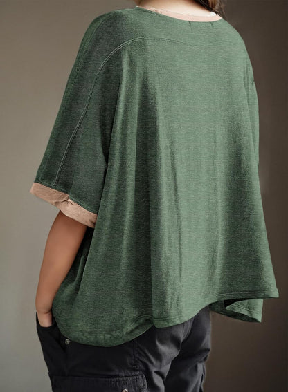 Dokotoo Summer Shirts 2025 Womens Solid T Shirts for Women Loose Oversized Tops Basic Tee