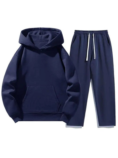 Men’s Casual Hoodie & Jogger Set – Two-Piece Daily Outfit