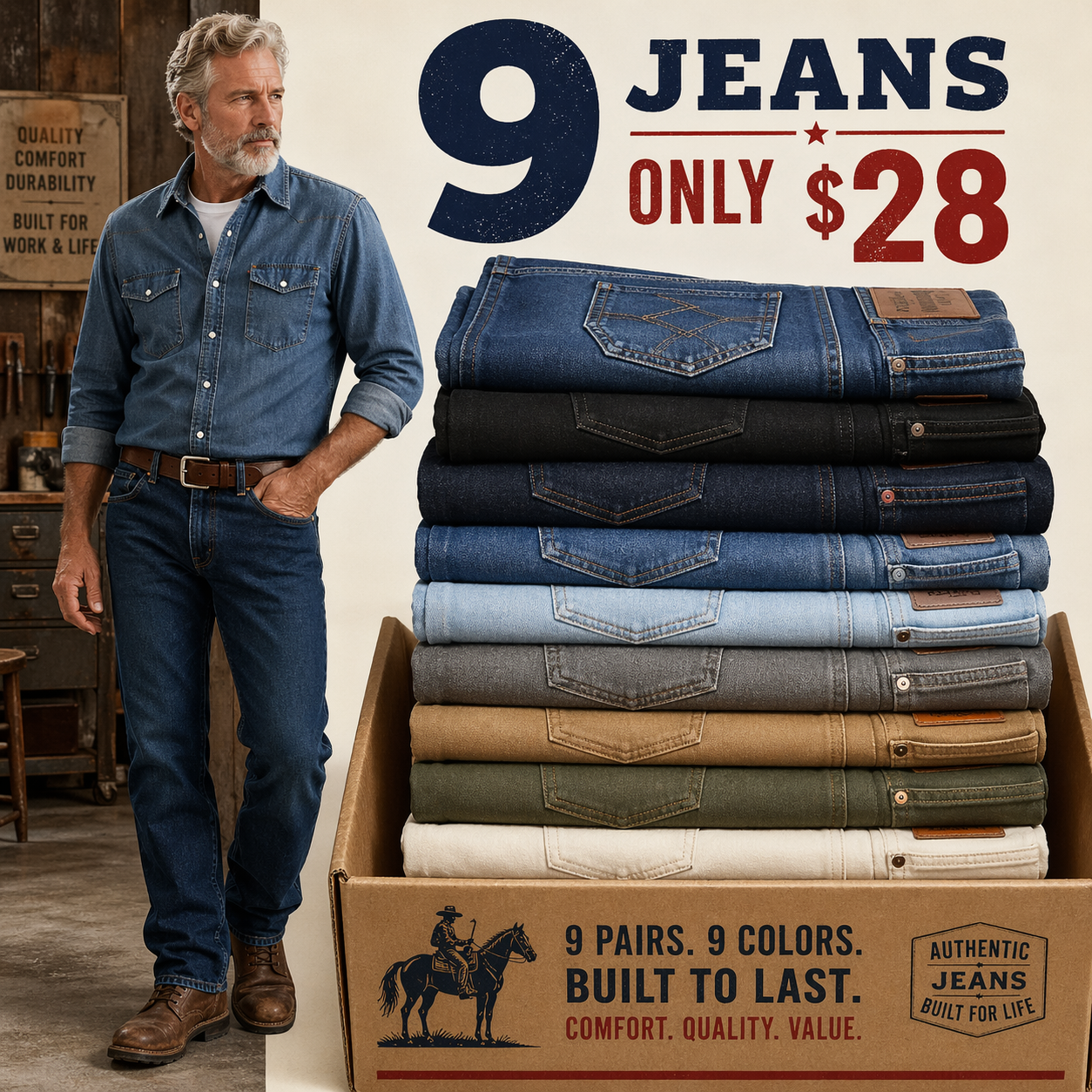 🔥9 Jeans For $28 Today Only | Men's Jeans