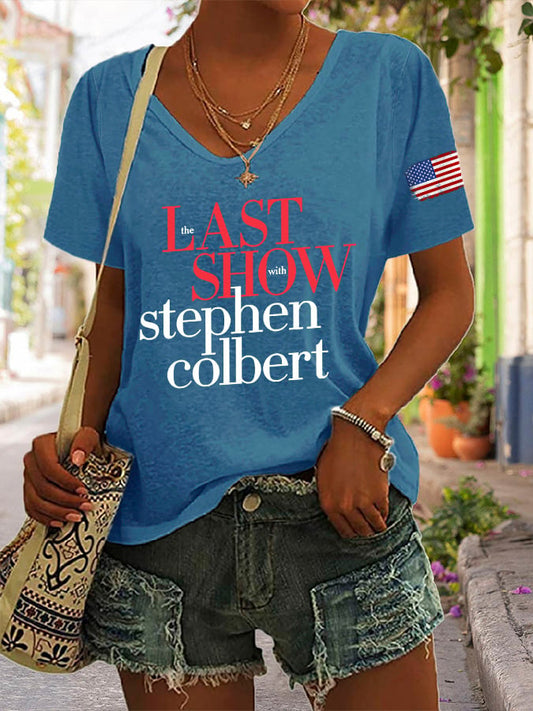🔥Buy 3 Get 15% Off V-Neck Retro Last Show Print T-Shirt