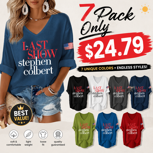 🔥Buy 3 Get 15% Off V-Neck Retro Last Show Print T-Shirt