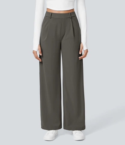⏰Big Spring Sale!High Waisted Side Pocket Straight Leg Work Pants