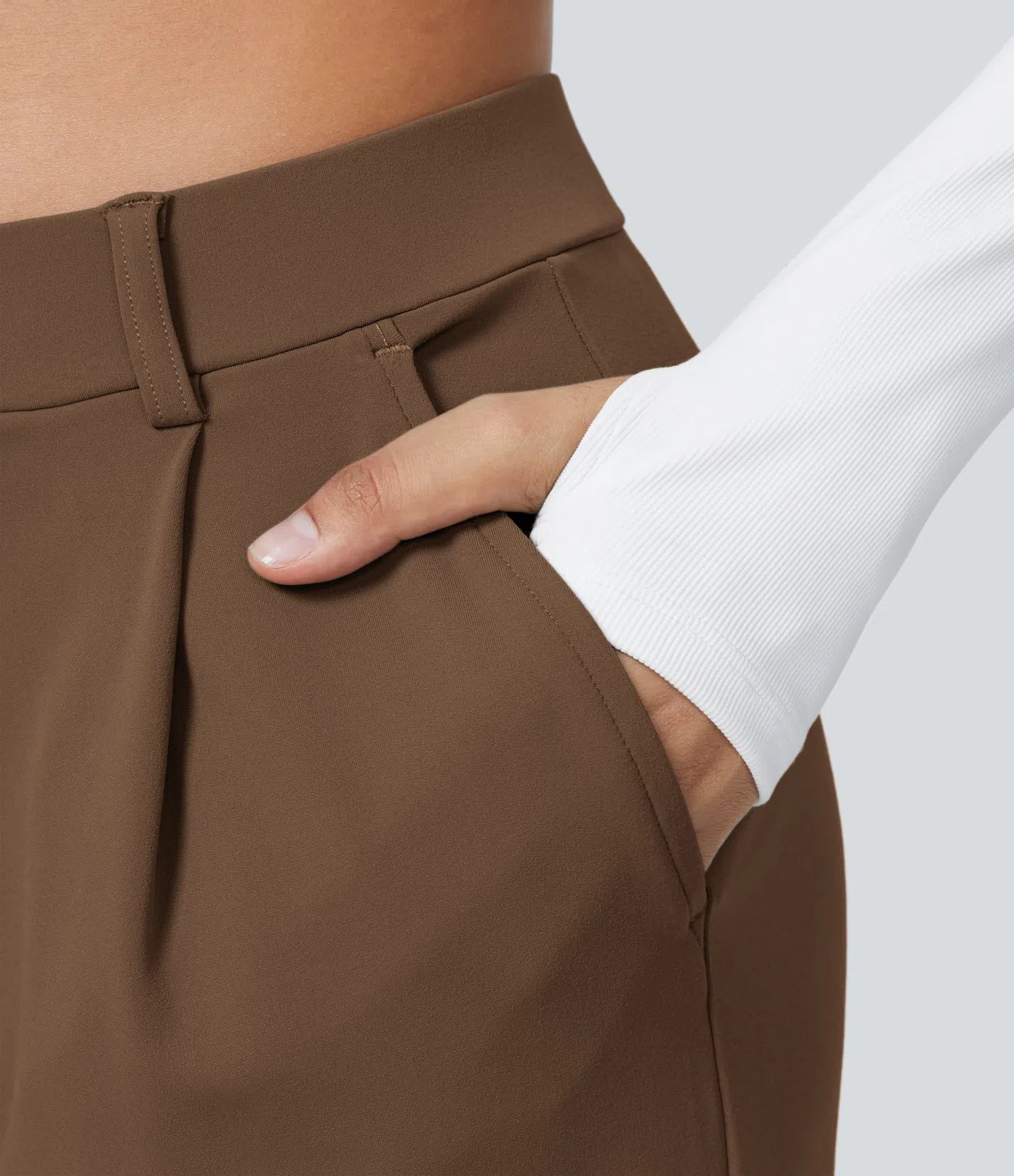 ⏰Big Spring Sale!High Waisted Side Pocket Straight Leg Work Pants