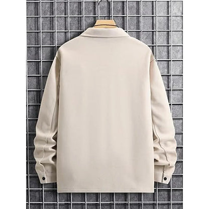Men's casual warm button-down pocket jacket
