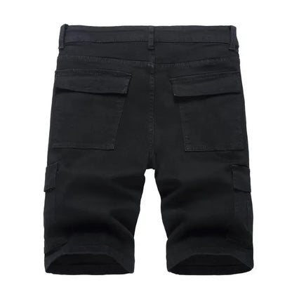 Men's Ripped Denim Shorts, Stretch, Distressed Street Style