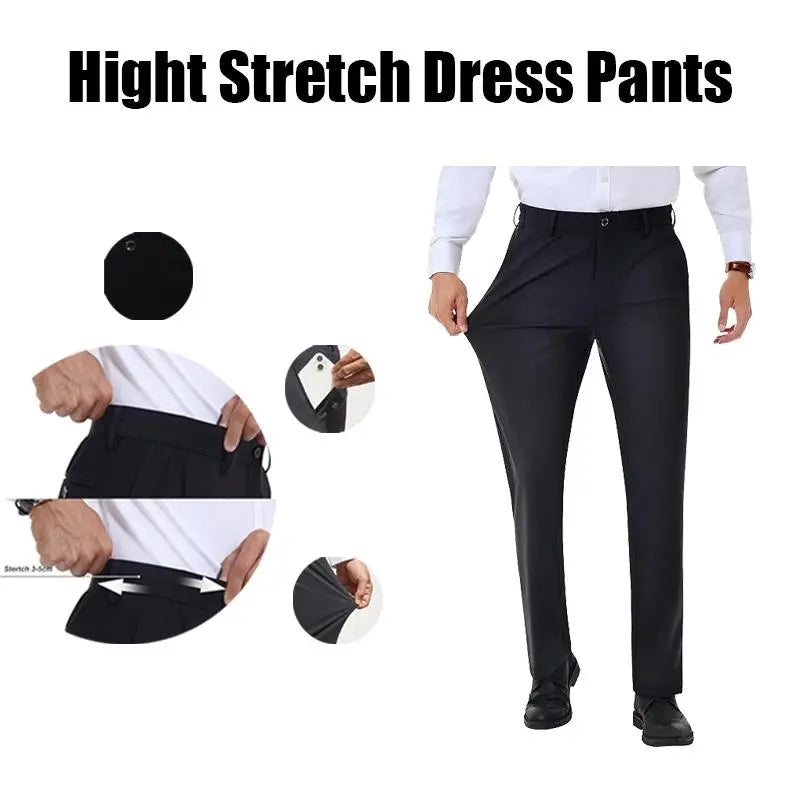 Men's Stretch Dress Pants No Iron Golf Pants Expandable