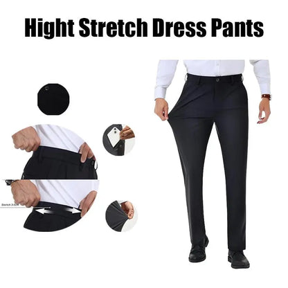 Men's Stretch Dress Pants No Iron Golf Pants Expandable