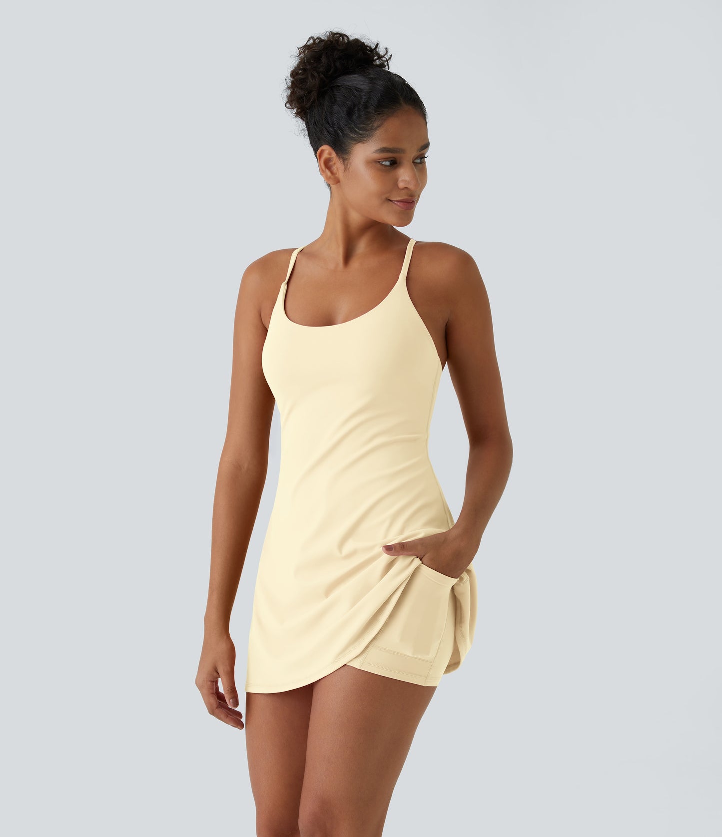 Women’s Active Dress – Cloud-Soft Breathable Tennis Dress with Pockets, Easy-On Backless Design for Yoga, Golf, and Daily Wear