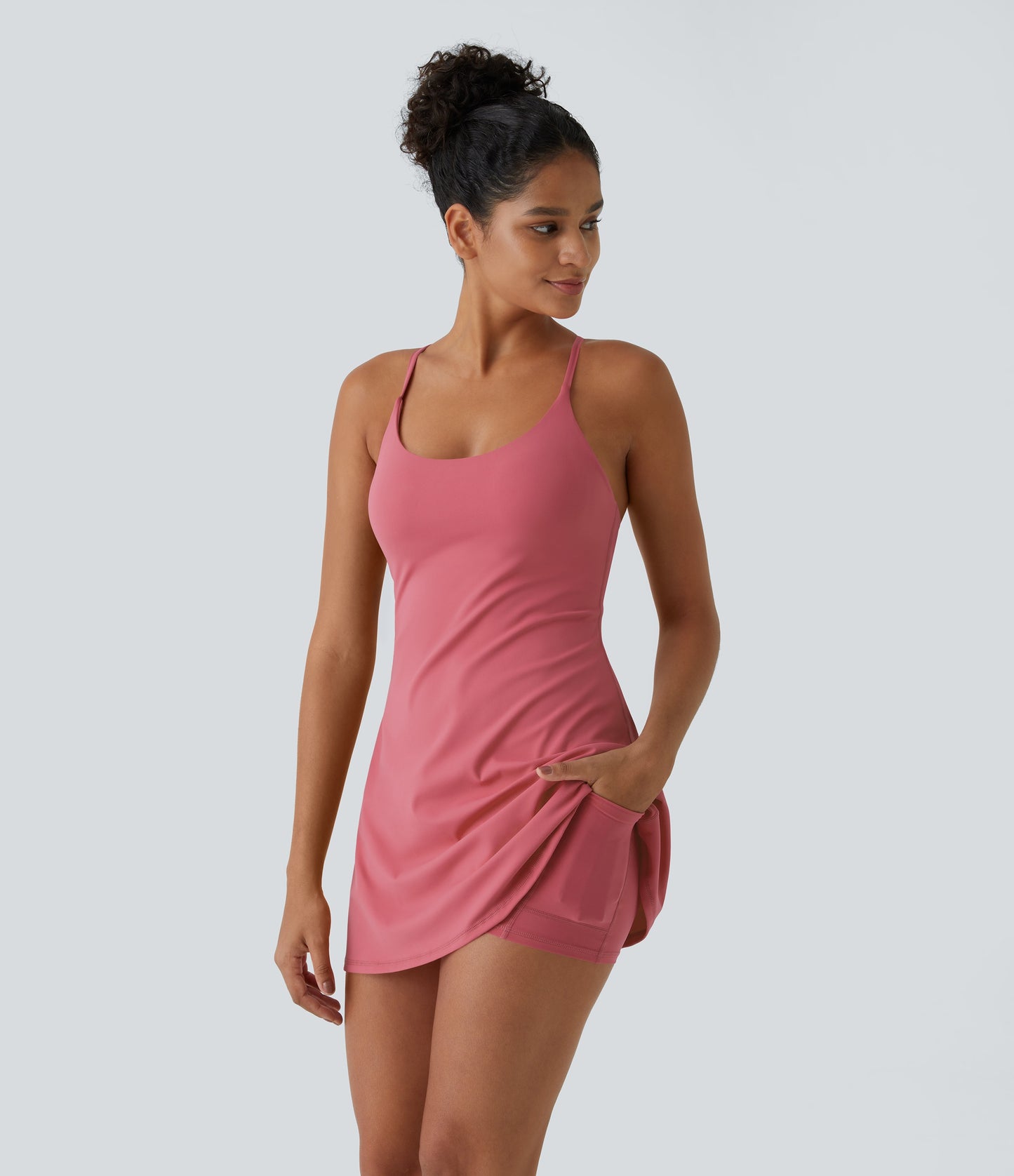 Women’s Active Dress – Cloud-Soft Breathable Tennis Dress with Pockets, Easy-On Backless Design for Yoga, Golf, and Daily Wear
