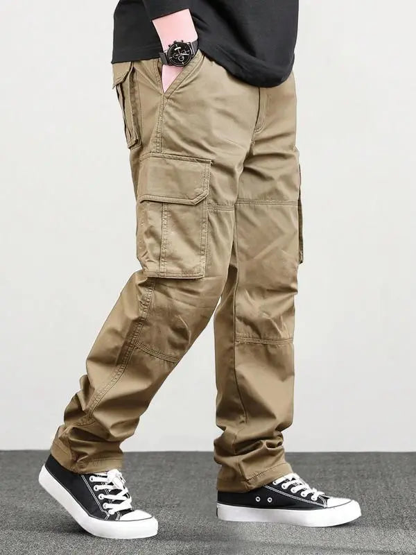 Men's Loose Solid Pocket Cargo Pants
