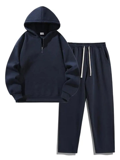 Men's Plain Two-piece Sweatsuit Set
