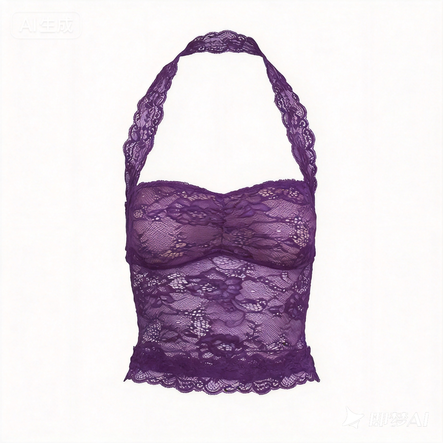 Fantasize Lace Halter Top Black